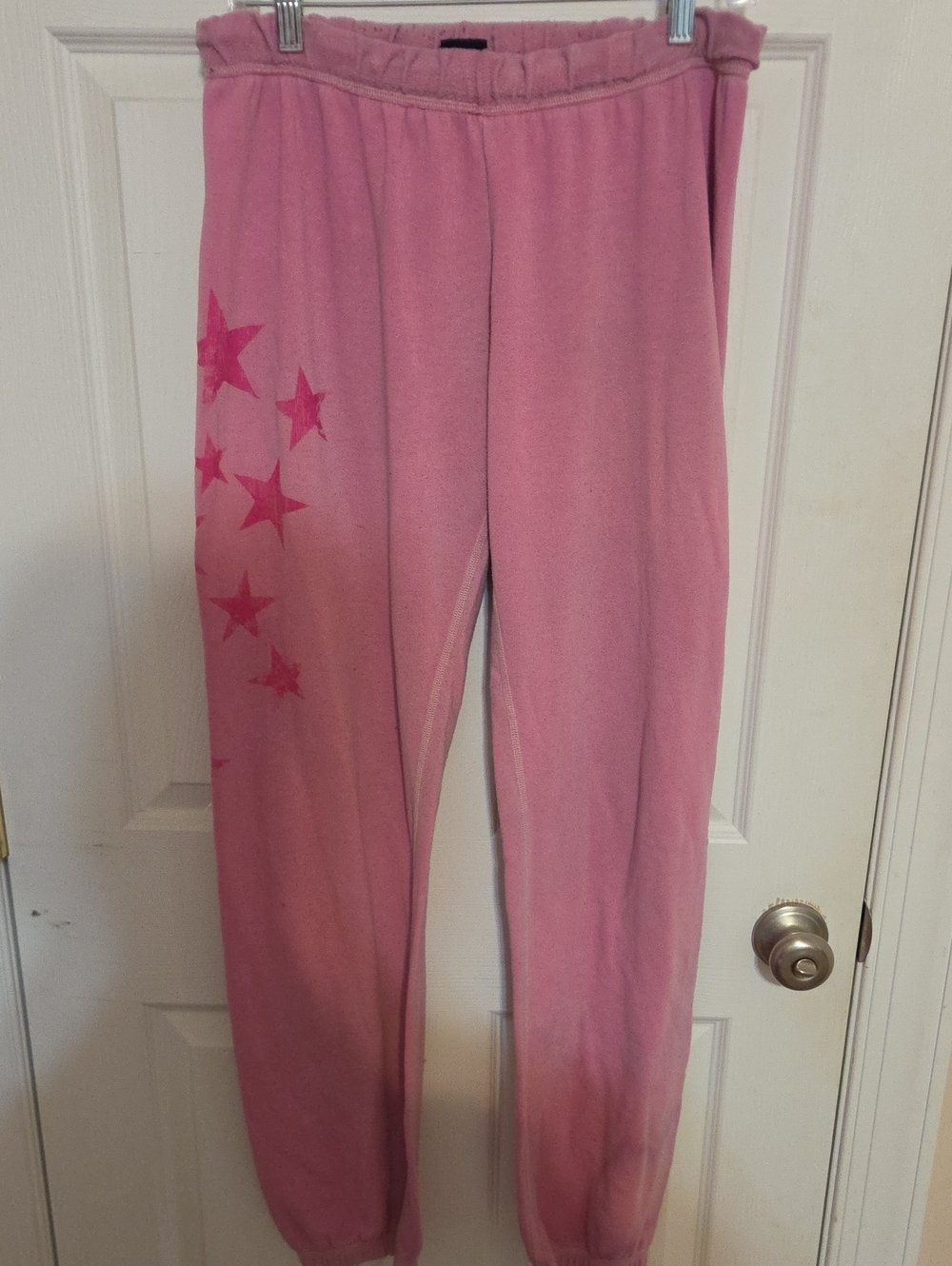 PINK Victoria's Secret Womans Pink Star Fleece Joggers Vintage
